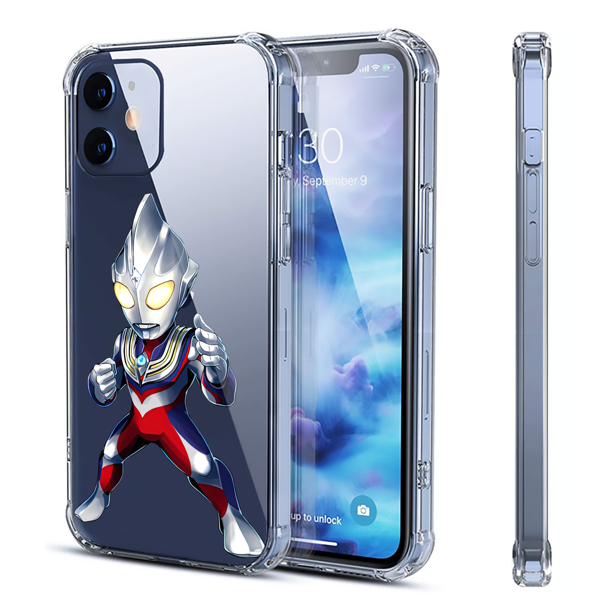 （画像用） ウルトラマン Ultraman 【iPhone 12シリーズ対応】透明スマホケース（クリアソフトケース）